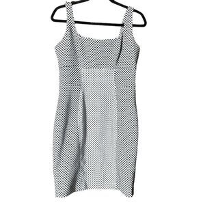 Yoana Baraschi Sleeveless White and Black Polka Dot Dress Size 10